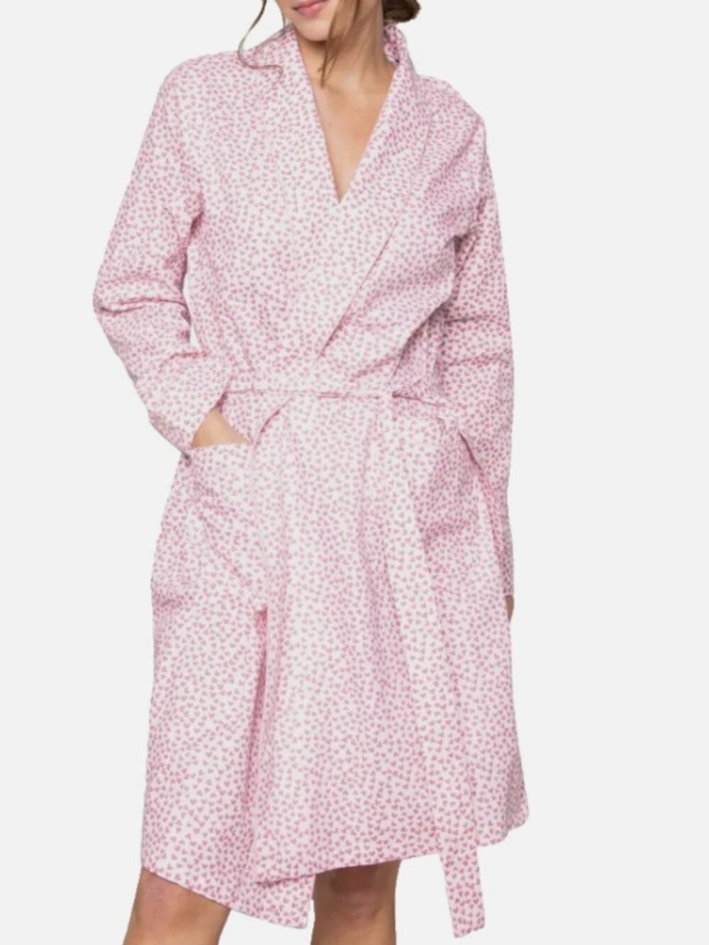 NEW Petite Plume Women’s Sweethearts Cotton Robe Pink Hearts White XL Sold Out
